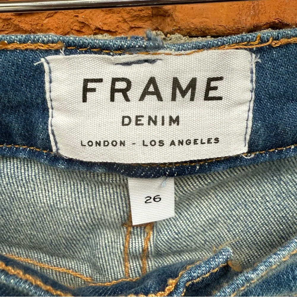Frame Le Garçon Boyfriend‎ Jeans Silva Wash Sz 26 Mid Rise